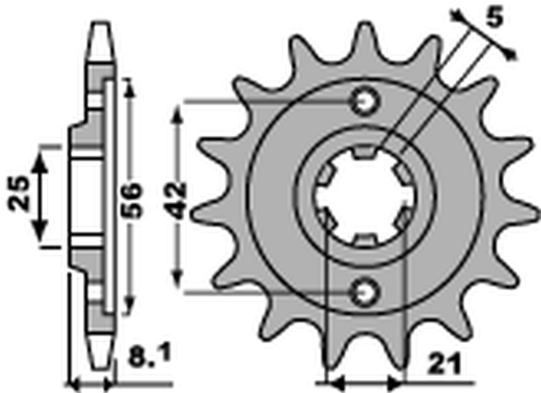 Sprocket front PBR 581 13 18NC (JTF575.13, std.-1)